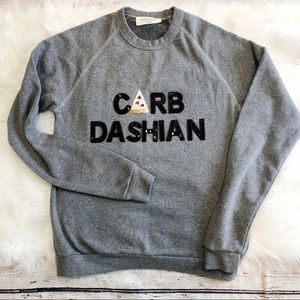 Bow & Drape Carb Dashian Sequin Pizza Crewneck Sweatshirt Women’s Medium